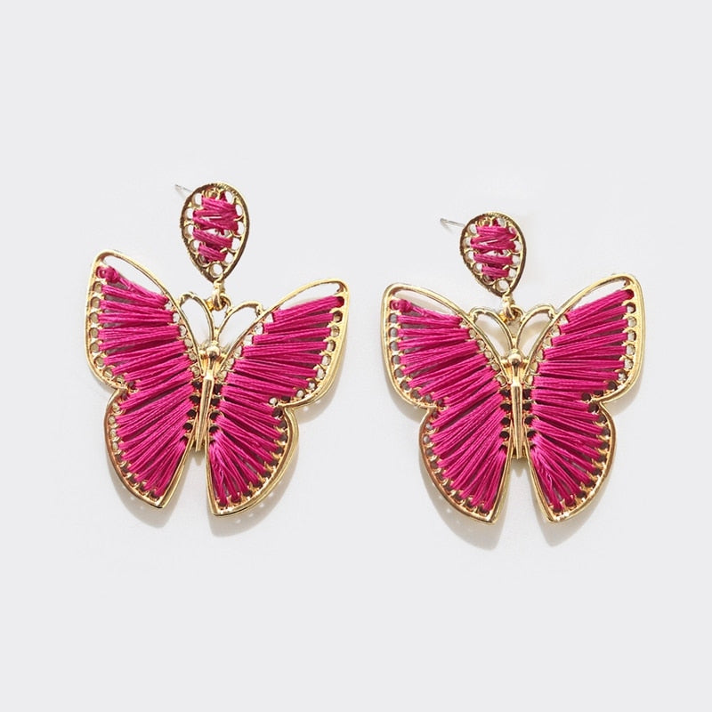 Colorful Butterfly Drop Earrings